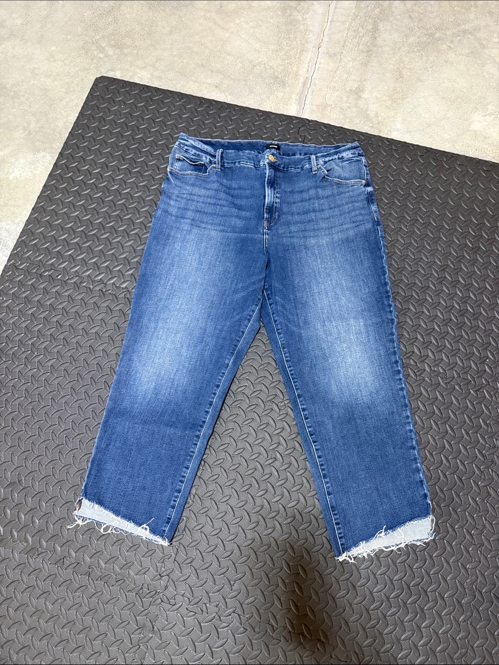 Express Women’s Straight Ankle High Rise Flexx Hyper Stretch Denim Jeans XL